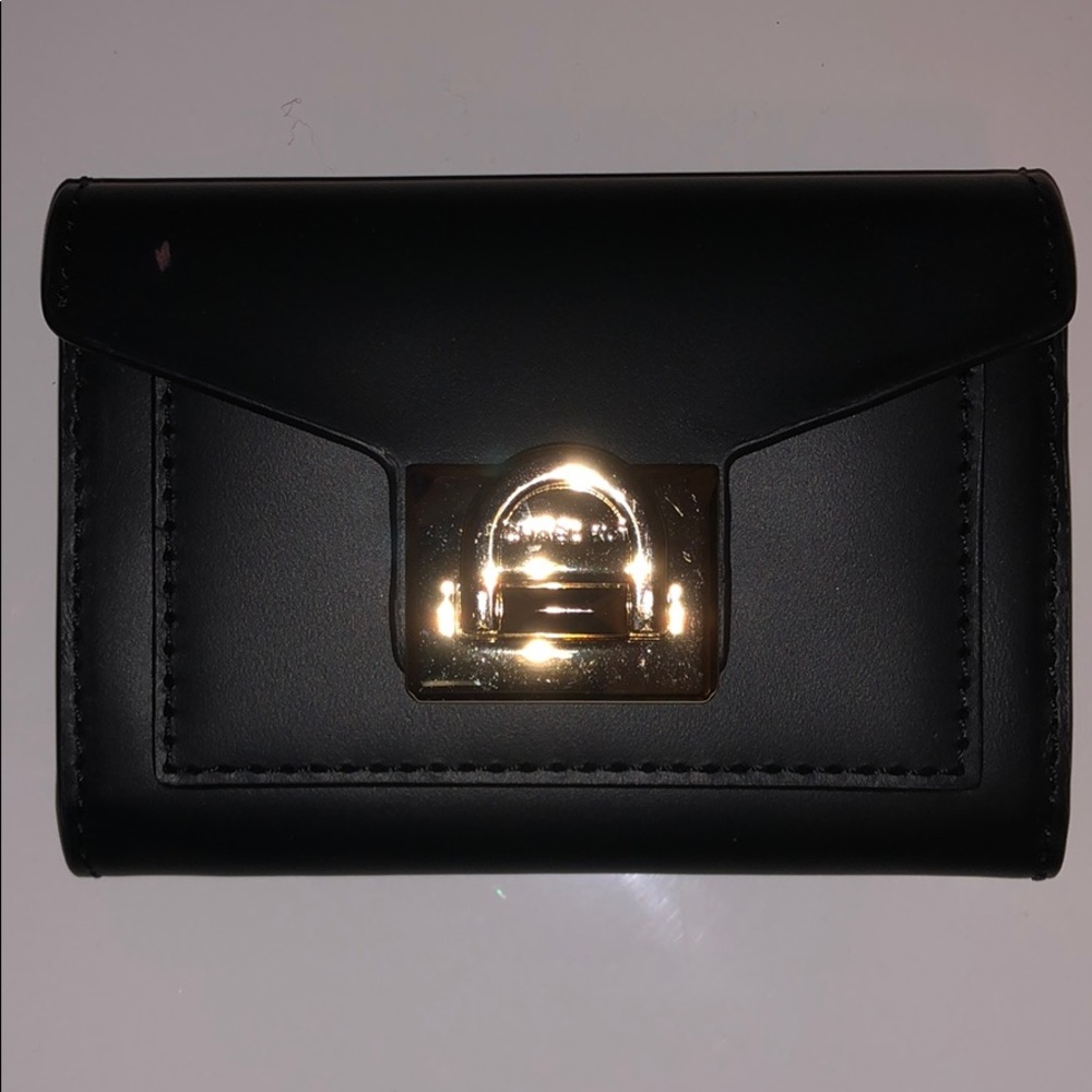 Michael Kors Small Leather Flap Wallet, Black
